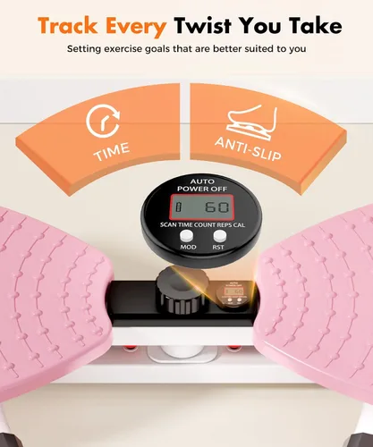 Vista 7 de Waist Twister Machine Exercise Fitness Tool, Ab Twister Board with the Smart LED Digital Monitor, 300lbS Capacity & 20dB Ultra-Quiet, Anti-Slip Home