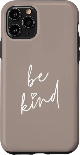 Vista 29 de Be Kind - Funda para iPhone 17, diseño de frase inspiradora positiva (marrón topo)