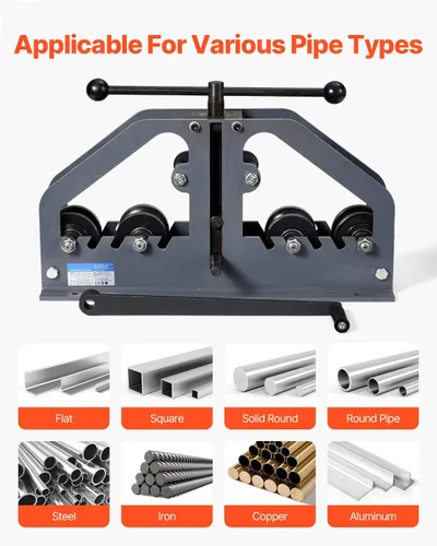 Vista 6 de Happybuy Dobladora de rodillos de tubo – Máx. 1-1/2", manual, 6 troqueles, flexión de 360° para cobre, tubos de aluminio, ideal para HVAC