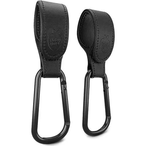 Vista 9 de Baby Uma Ganchos de cochecito para bolsas (paquete de 2) – Clips y ganchos universales para cochecito, antideslizantes con apertura con una sola