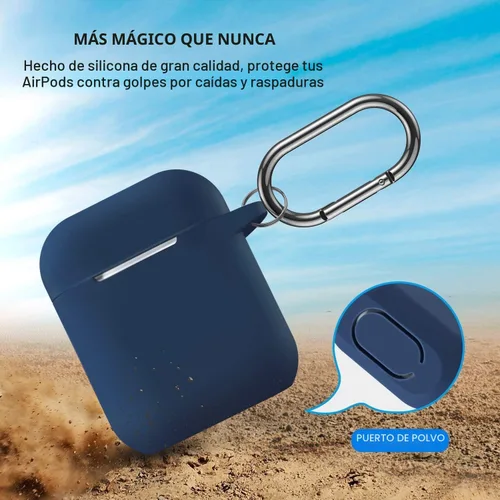 Vista 2 de Funda compatible con AirPods, cubierta protectora de silicona completa a prueba de polvo diseñada para Apple AirPods de 1.ª y 2.ª