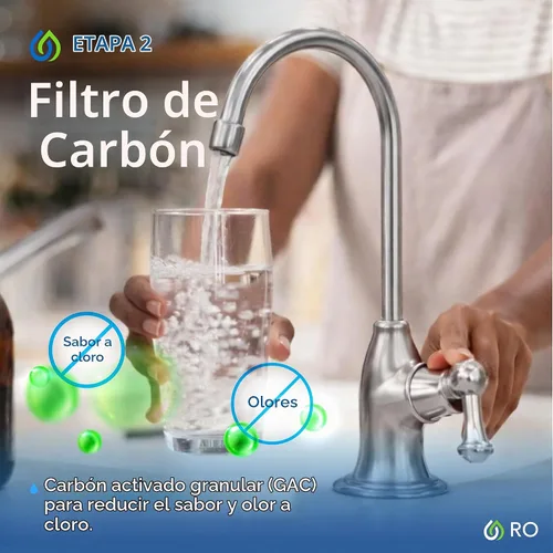 Vista 6 de Kind Water Sistema de agua potable de ósmosis inversa de 6 etapas con grifo de níquel cepillado (níquel cepillado)