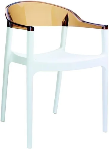 Vista 11 de Compamia Carmen - Silla de comedor para patio con asiento blanco brillante (juego de 2)