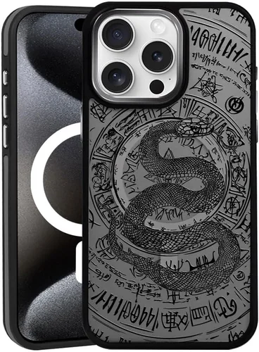 Vista 12 de DAIZAG Funda magnética para iPhone 13, [esquinas a prueba de golpes] [compatible con MagSafe], funda negra translúcida mate, estética floral de flor