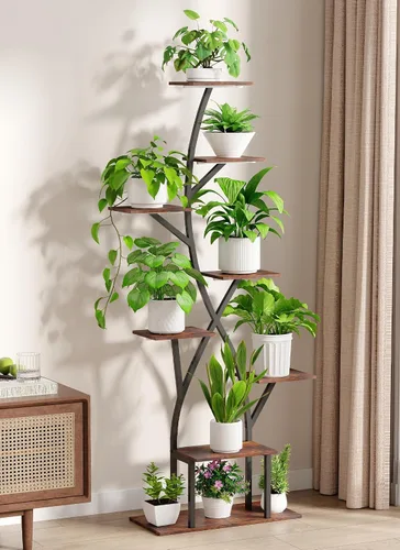 Vista 7 de Soporte para plantas de interior con luces de cultivo de 65 pulgadas de alto, estante de plantas iluminado en esquina para cultivo en interiores