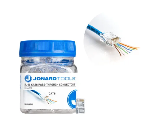 Vista 8 de Jonard Tools Conectores de paso RJ45-525 CAT5e RJ45 para cables de red (paquete de 25)