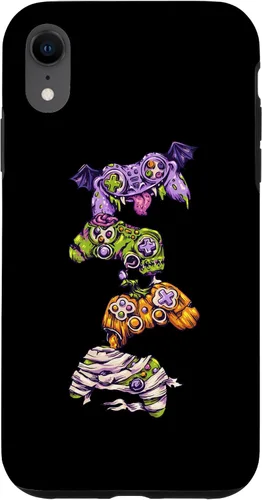 Vista 8 de Funda para iPhone 15 Halloween Skeleton Zombie Gaming Controllers para niños