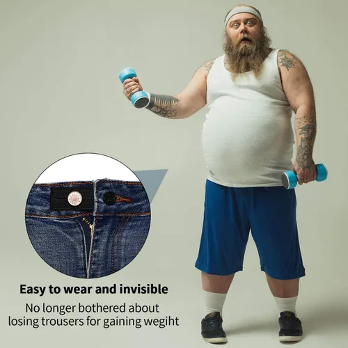 Vista 5 de WILLBOND Extensor de pantalones de mezclilla de 19 piezas para hombre, cintura ajustable, extensor de botón para mujeres y hombres, pantalones