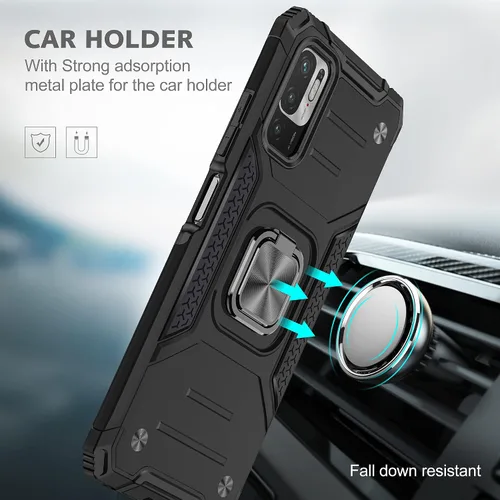 Vista 4 de Asuwish Funda de teléfono para Xiaomi Redmi Note 10 5G con cubierta protectora de pantalla de vidrio templado y accesorios para celda Soporte