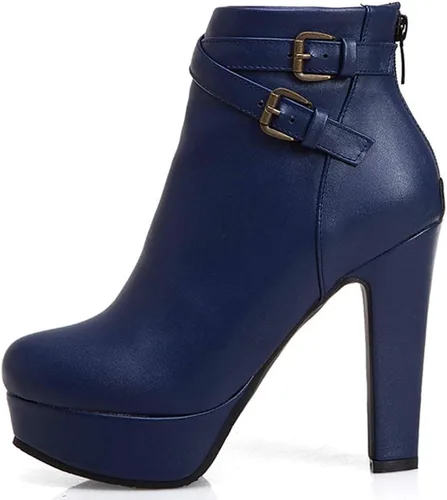 Vista 37 de Scaoruki Zapatos de otoño de moda para mujer, botines de tacón de bloque