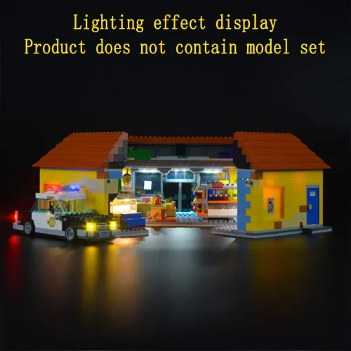 Vista 6 de GEAMENT Kit de luz LED compatible con Lego The Kwik-E-Mart - Juego de iluminación para los Simpsons 71016 modelo de construcción
