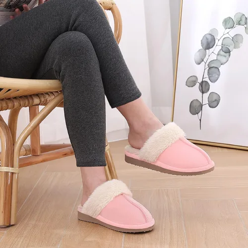 Vista 7 de Litfun Pantuflas mullidas de espuma viscoelástica para mujer, zapatos de invierno para interiores y exteriores