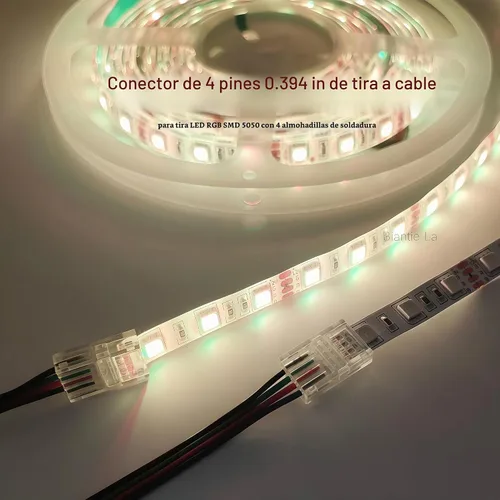 Vista 6 de Conector de tira LED de 4 pines, clip RGB sin soldadura de 0.394