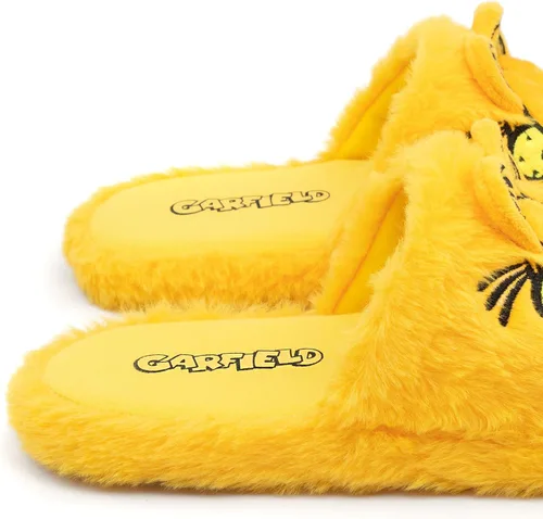 Vista 4 de Garfield Adult Orange Slippers Lazy Tabby Cat Fluffy Slip On House Sliders Merchandise