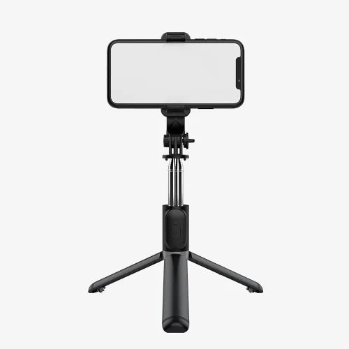 Vista 2 de Trípode para selfie, soporte de trípode 4 en 1 con control remoto inalámbrico desmontable, soporte para teléfono inteligente compatible con iPhone