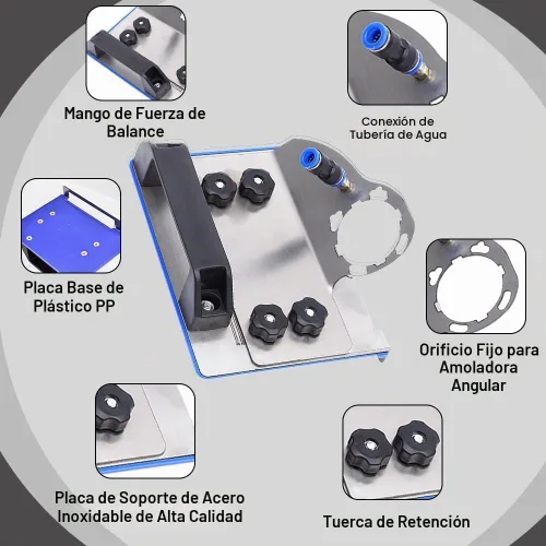 Vista 4 de Herramienta de biselado de azulejos de 45 grados, azulejos de cerámica de corte de chaflán de 45 °, soporte de biselado de azulejos para amoladora