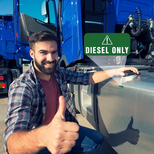Vista 3 de Paquete de 4 calcomanías diésel para combustible diésel, calcomanías diésel para tanque de combustible, calcomanías resistentes a la intemperie