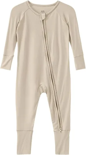 Vista 20 de Pijama de viscosa de bambú sin pies para niños y niñas, pijamas con cremallera para dormir y jugar, mameluco - 0-24 meses