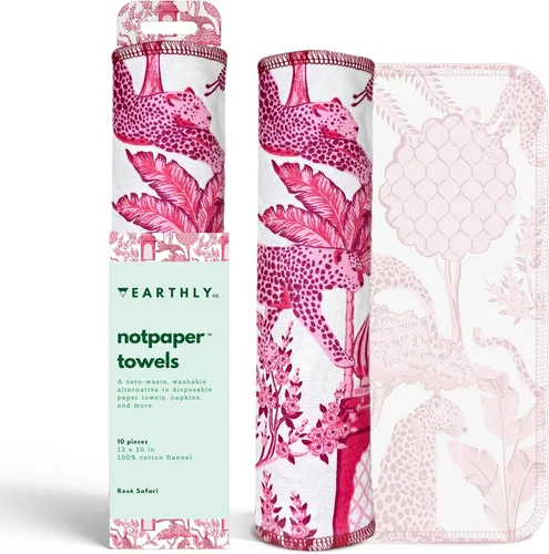 Vista 15 de Toallas de papel reutilizables, paquete de 10 unidades, rollo de toallas de papel de algodón lavables, servilletas reutilizables sin papel