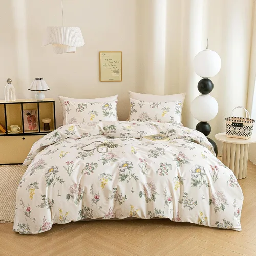 Vista 22 de ECOCOTT Juego de funda de edredón floral tamaño Queen, 100% algodón lavado, sensación de lino, 3 piezas, funda de edredón vintage con cierre
