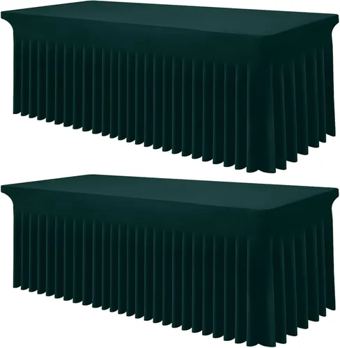 Vista 83 de Smiry Mantel de Spandex, Mantel Elástico Ajustable Extensible para Mesas Rectangulares de 6 Pies, Falda Cubierta de Mesa Impermeable y Lavable
