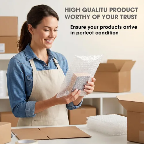 Vista 5 de 500 bolsas de burbujas – 3.15 x 4 pulgadas bolsas de burbujas transparentes para pequeñas empresas mudanzas de envíos y almacenamiento de embalaje