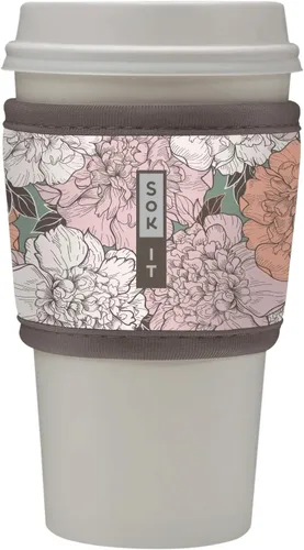 Vista 51 de Sok It HotSok Coffee & Tea - Funda de neopreno con aislamiento reutilizable (floral abstracto)