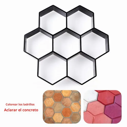 Vista 5 de Skelang Molde Hexagonal para Pavimento, 11.4"×11"×1.7" Fabricante de Senderos Reutilizable, Molde de Pavimento de Concreto y Cemento para Sendero