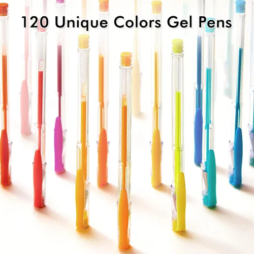 Vista 4 de Shuttle Art Paquete de bolígrafos de gel, 120 colores únicos (sin duplicados) juego de bolígrafos de gel + 120 recambios de bolígrafos de gel a
