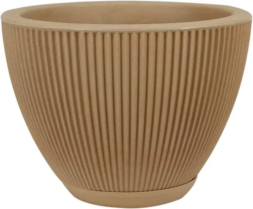 Vista 11 de ECOBO - Maceta redonda ecológica de 16.9 pulgadas, Garoa para uso en interiores y exteriores, duradera, versátil y ligera, diseñada por artesanos