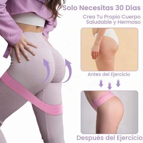 Vista 4 de Kifmurase 6 bandas de resistencia de tela para piernas, 3 niveles de fuerza, banda elástica de ayuda para estiramiento con bolsa portátil, bandas