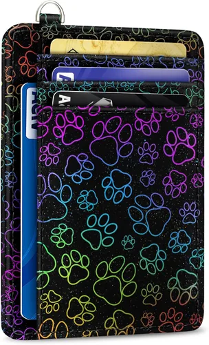 Vista 19 de Yonlevres Cartera delgada para tarjetas de crédito, cartera RFID para mujer, bolsillo frontal, soporte para tarjetas pequeñas, estuche para tarjetas