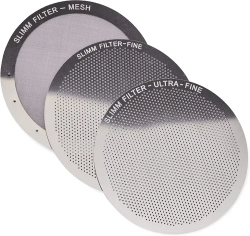 Vista 9 de Juego de filtros reutilizables – 2 piezas de metal de acero inoxidable – 2 filtros de metal de malla para cafetera AeroPress y máquina de café