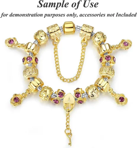 Vista 5 de RUBYCA 5 unids 8.7 "plata oro color broche cadena serpiente europea pulsera encanto encanto cuentas DIY, Cobre
