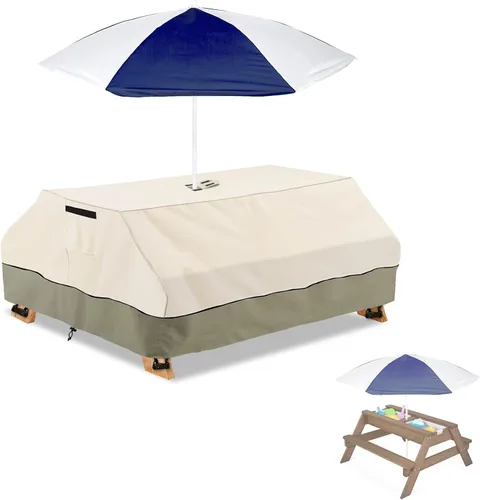 Vista 10 de Bitubi Funda para Mesa de Patio Rectangular/Ovalada de 60 Pulgadas, Funda para Mesa de Comedor Exterior Resistente e Impermeable para Invierno