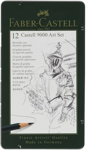 Vista 5 de Faber-Castell 9000 Set de lápices de bocetos, de grafito, artísticos, 8B - 2H, 12