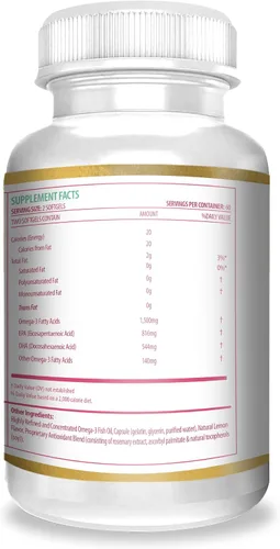 Vista 3 de Actif DHA prenatal completo con 1500 mg de omega-3, 100% natural, DHA orgánico, EPA, Omega 3 - Sin OMG, 90 gomitas