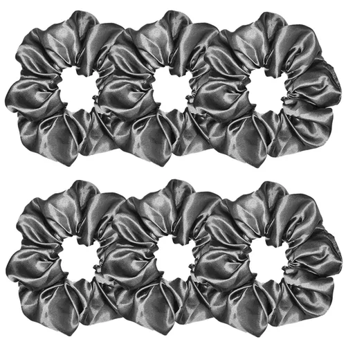 Vista 12 de 6 coleteros de seda satinada – Ligas suaves para el cabello, bandas para el cabello de moda, lazos, pulseras elásticas y soportes para cola