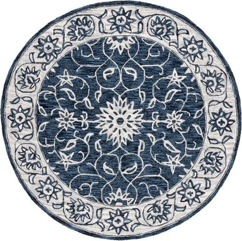 Vista 12 de SAFAVIEH Jardin Collection Alfombra de pasillo, 2 pies 3 pulgadas x 9 pies, negro y marfil, lana floral hecha a mano, ideal para zonas de alto