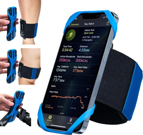Vista 9 de Cikyner Brazalete deportivo 3 en 1, giratorio de 360° y desmontable G4Negro