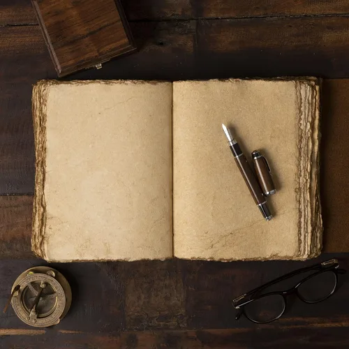 Vista 5 de Diario de cuero vintage, diario de cuero para hombres y mujeres, cuaderno encuadernado en cuero, cuaderno vintage, diario viejo, diario de cuero