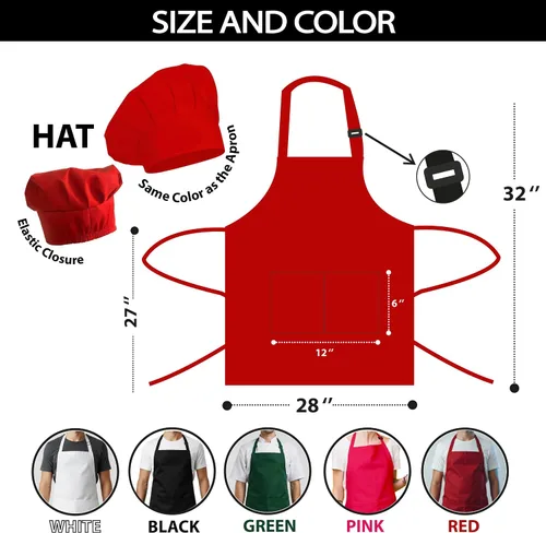 Vista 5 de Delantal con Logotipo Personalizado, Nombre Personalizado, Delantales con Foto para Hombres y Mujeres, Babero de Chef Ajustable Impermeable con 2