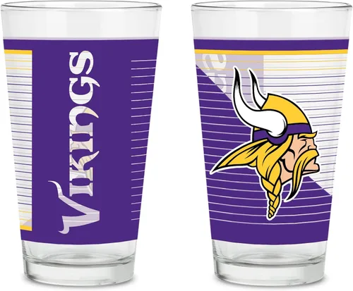 Vista 9 de Rico Industries NFL Football Main - Juego de 2 vasos clásicos de 16 onzas con logotipo impreso digitalmente, apto para lavavajillas NFL Football