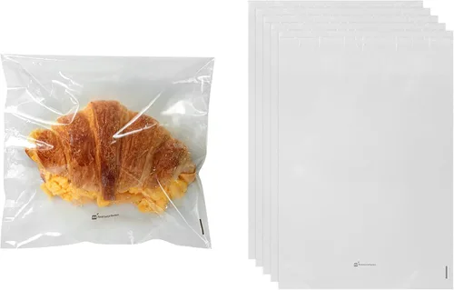 Vista 15 de Restaurantware -Bolsas de golosinas de 4 x 3 pulgadas, 100 bolsas para galletas para microondas - Diseño de labios y cinta, resistente al calor
