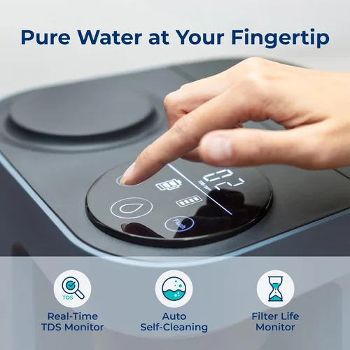 Vista 4 de Bluevua RO100ROPOT-LITE Sistema de filtro de agua de ósmosis inversa para encimera, purificación de 5 etapas, proporción de puro a drenado de 3:1