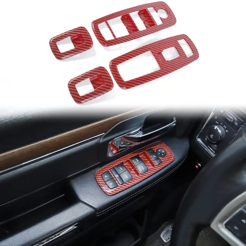 Vista 14 de Voodonala Interruptor de elevación de ventana, botón de control de elevalunas eléctrico, embellecedor para Dodge Charger Durango 2011-2025, para RAM