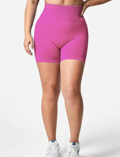 Vista 2 de YEOREO Pantalones cortos de entrenamiento sin costuras para mujer, cintura alta, levantamiento de glúteos, pantalones cortos de yoga para gimnasio