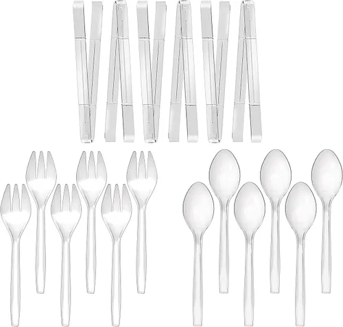 Vista 10 de Juego de utensilios de plástico para servir, 18 piezas, 9 pulgadas, negro