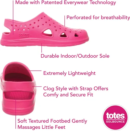 Vista 3 de totes Solbounce Kids Slip-On Clog Sandals Breathable Upper With All-Day Support And A Soft Lightweight Textured Footbed