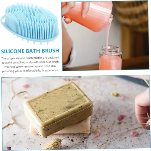 Vista 4 de Shower Brush with Soft Silicone Bristles for Deep Cleansing and Sensory Training Dual Sided Body Scrubber for Gentle Exfoliation and Massage